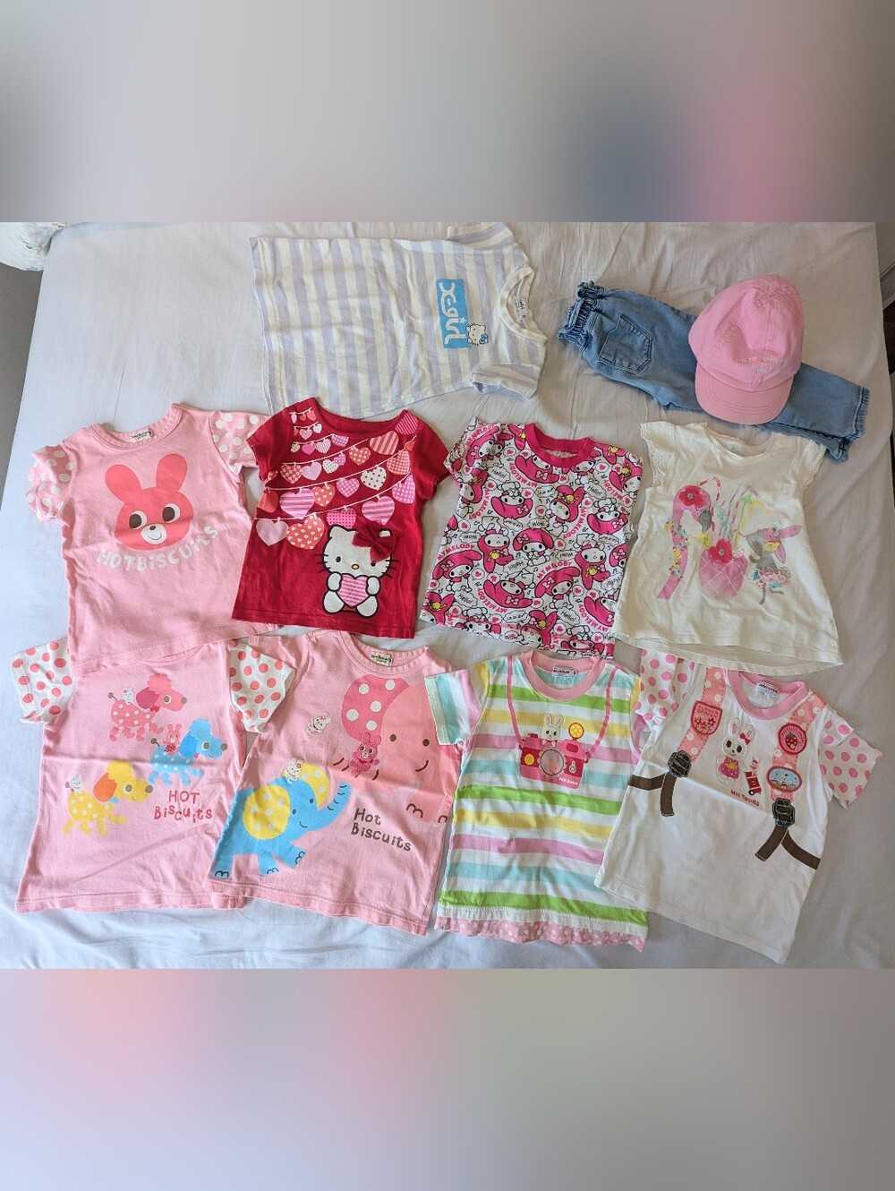 Japanese Miki House Tee, Sanrio, Zara Jeans & Hat (Toddler 2T)